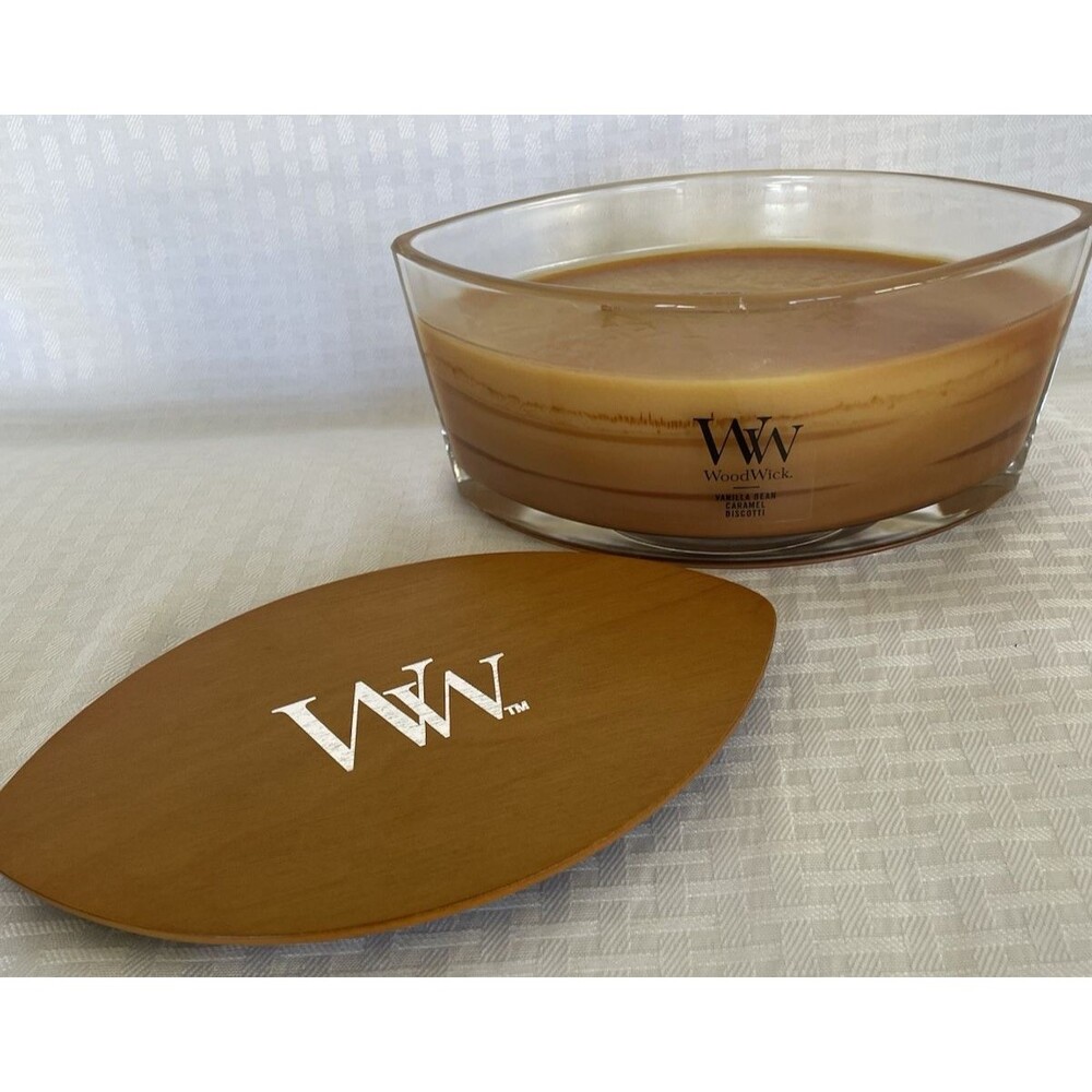 WoodWick Ellipse Candle Cafe Sweets Large Glass Jar Hearthwick Flame Crackle New